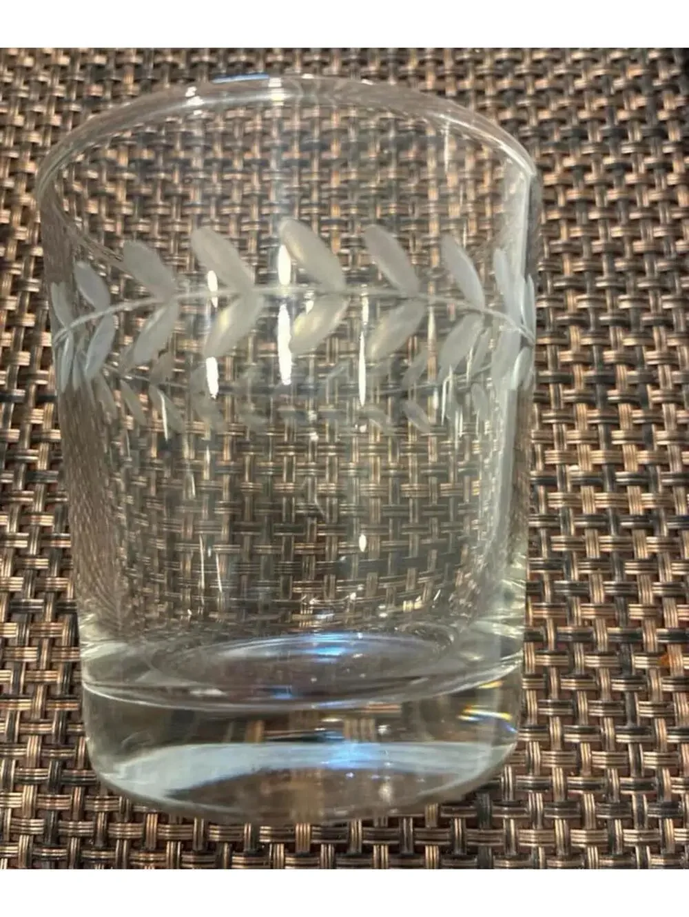 Vintage Etched glass tumbler